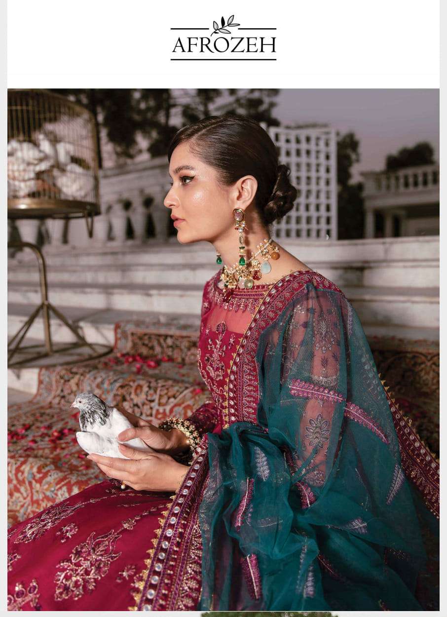 Afrozeh La Fuchsia Chiffon Collection 2022